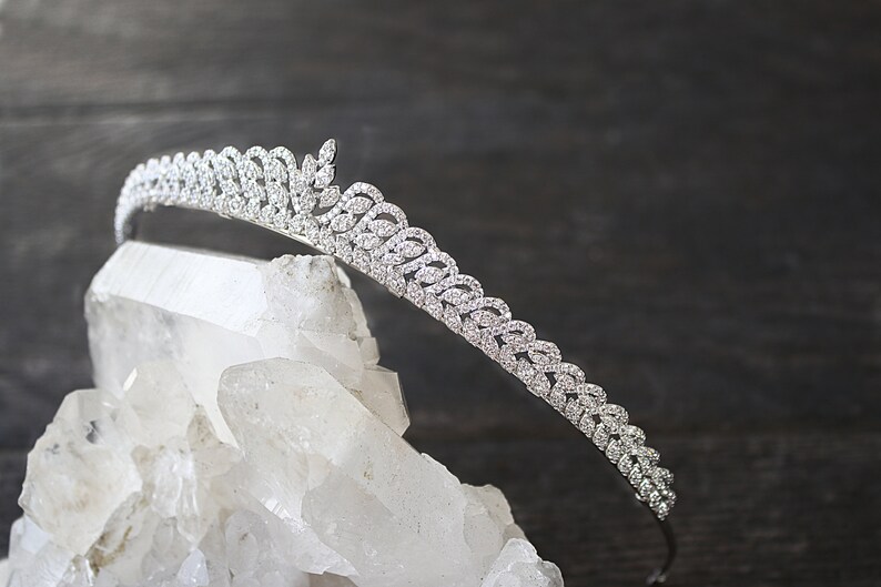 Bridal Tiara COLETTE, Swarovski Bridal Tiara, Wedding Tiara, Wedding Crown, Bridal Crown, Bridal Headpiece CZ Tiara image 1