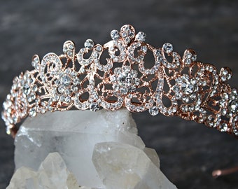 Rose Gold Tiara ELLA Tiara Rose Gold Braut Tiara Hochzeit Krone Victorian Tiara Wie in Grace Ormonde Wedding Style Magazin