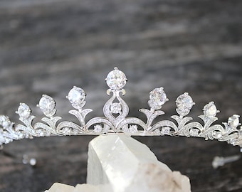 Bridal Tiara Wedding Tiara -KELLY ANNE Swarovski Bridal Tiara, Crystal Wedding Crown, Cubic Zirconia Tiara, Wedding Tiara, Diamante Crown