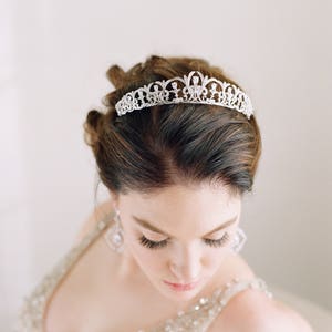 Tiara Bridal Tiara Crystal Tiara DARCY, Swarovski Bridal Tiara, Wedding Crown, Rhinestone Tiara, Wedding Tiara, Bridal Headpiece CZ Crown image 2