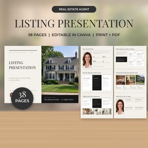 Real Estate Listing Presentation Template, NAR Settlement Seller Guide, Realtor Listing Consultation Canva Editable, 38 Pages