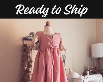 Renaissance dress, historical costume, kids costume, medieval dress, girls renaissance dress, fairy tale dress, linen dress, ready to ship