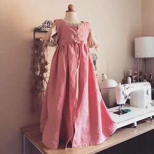 Renaissance dress, renaissance costume, kids costume, medieval clothing, girls dresses, linen clothing, flower girl, historical clothing