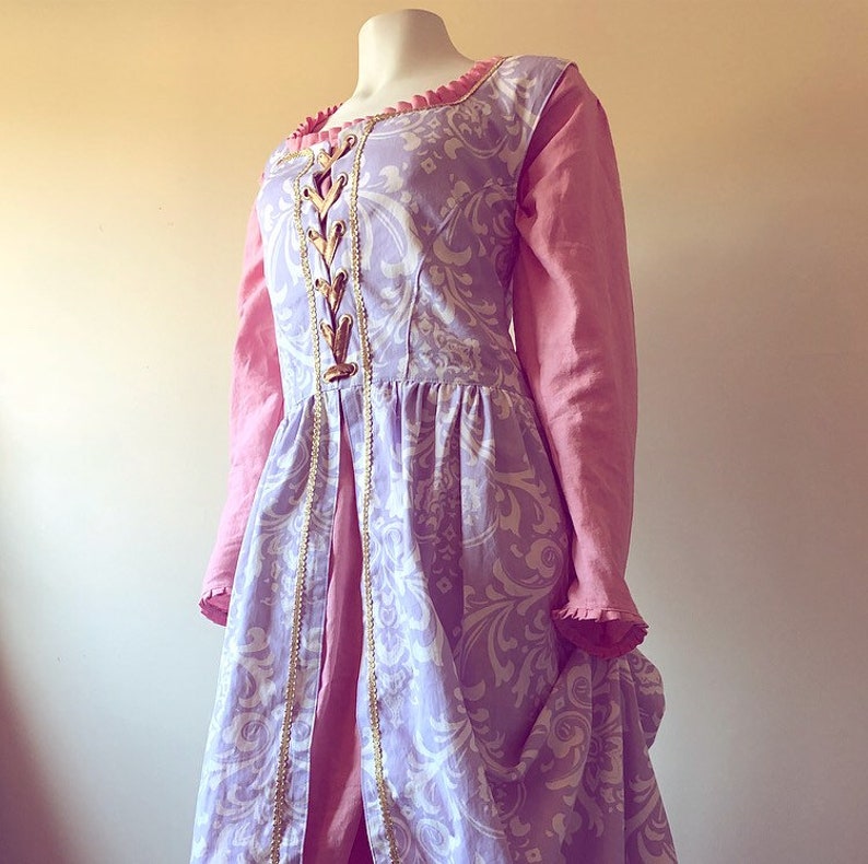 Purple Damask Flower Girl Dress