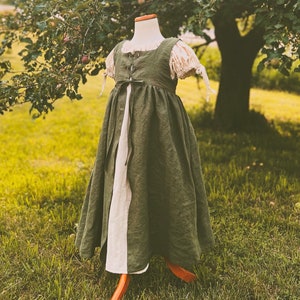 Renaissance dress, renaissance costume, kids costume, medieval clothing, girls dresses, linen clothing, flower girl, historical clothing