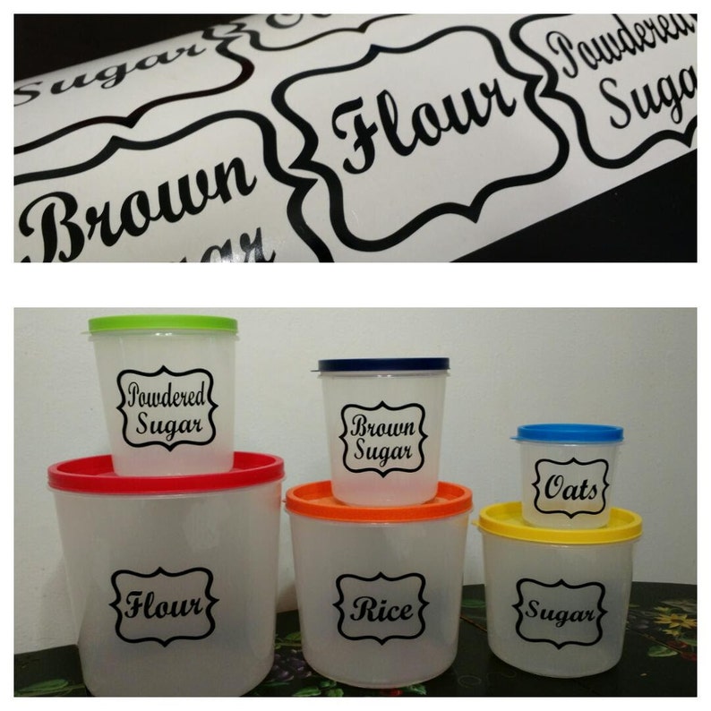 Kitchen Canister Labels Your Choice of 6 Etsy