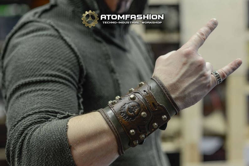 Mad Max leather bracer in post apocalyptic style