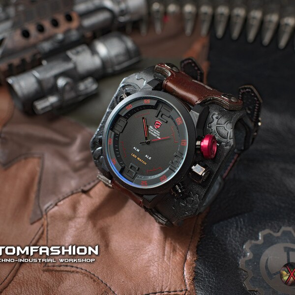 Men's cyberpunk wrist watch 'Blade'