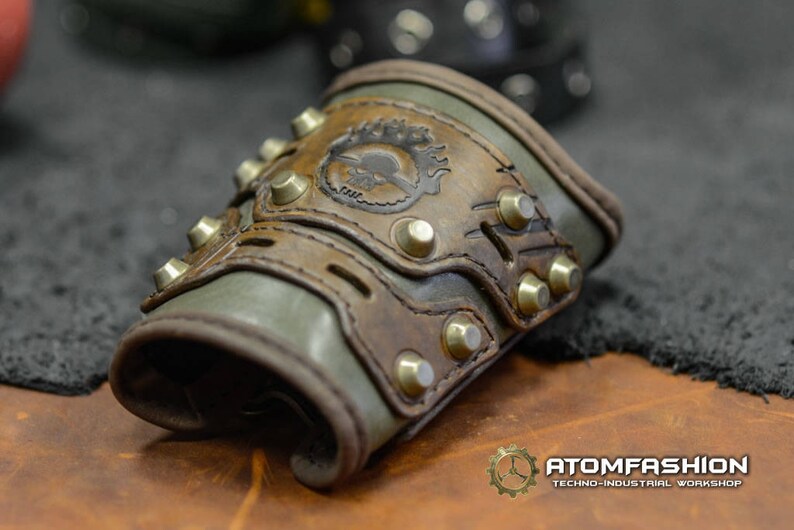 Mad Max leather bracer in post apocalyptic style