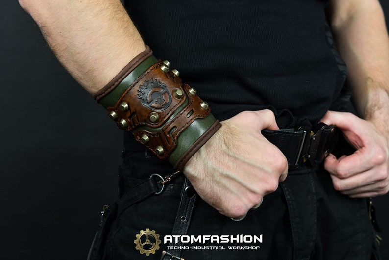 Mad Max leather bracer in post apocalyptic style