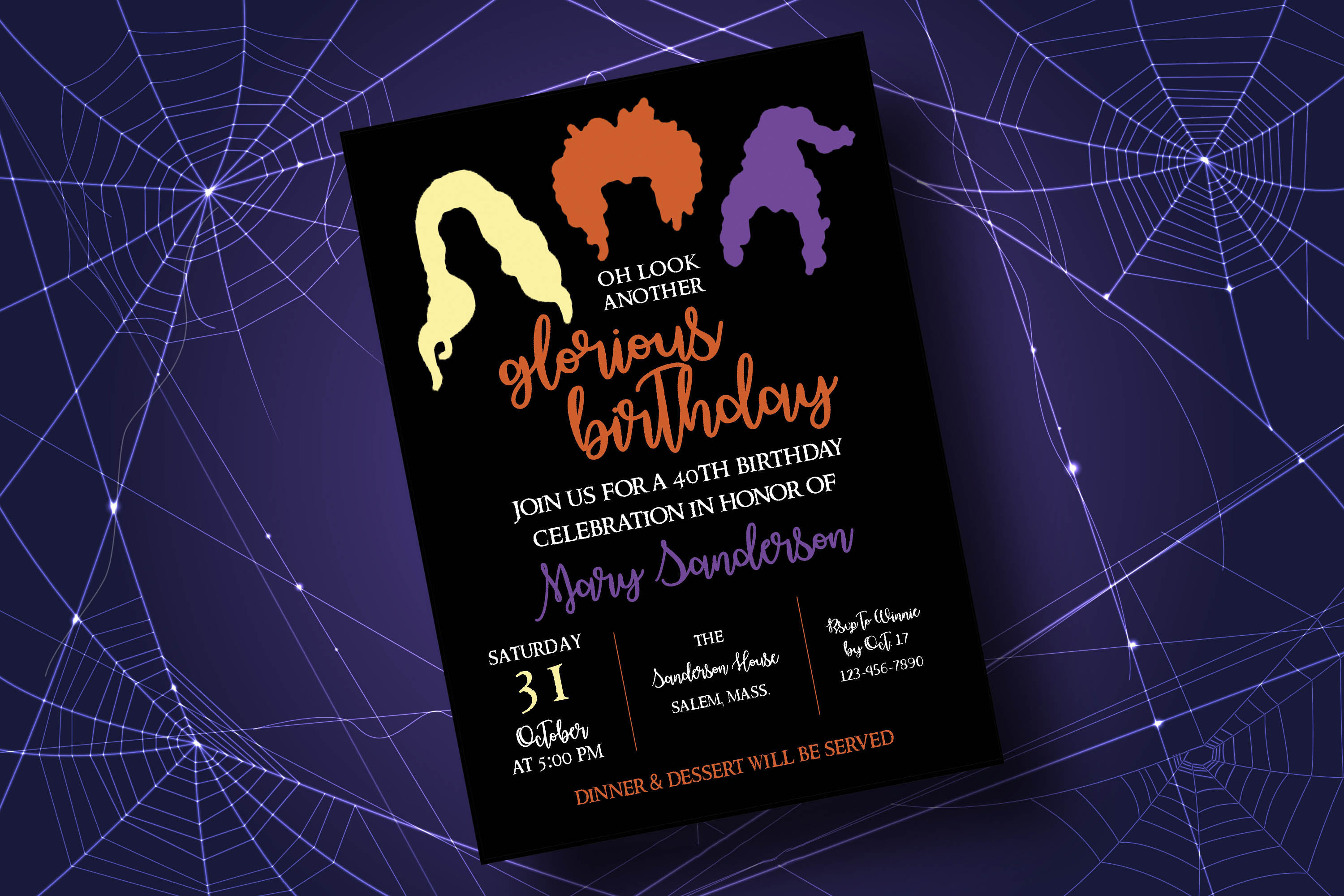 Hocus Pocus Birthday Party Invitation Halloween Birthday Etsy