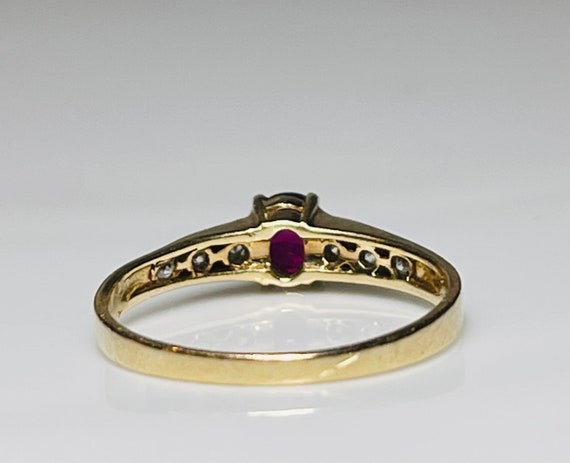 Ruby Ring 14K Yellow Gold Engagement Ring Diamond… - image 6