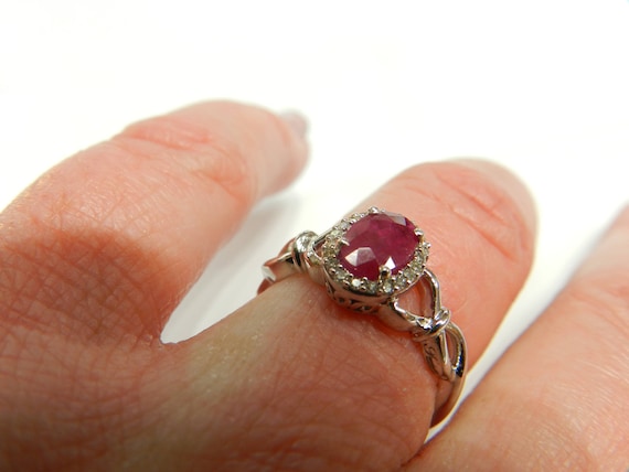 Ruby Ring 14K Ruby Engagement Ring 14K Ruby Diamo… - image 2