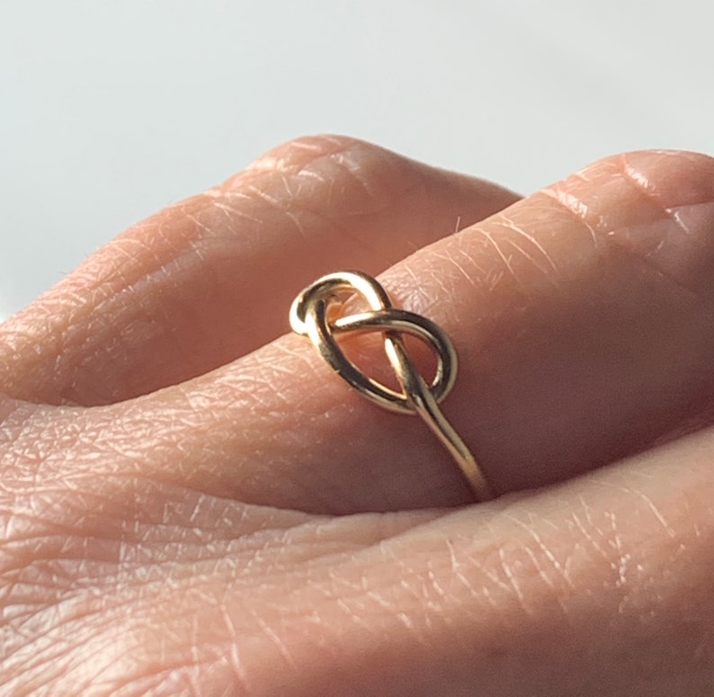 14k Infinity Knot Ring Vintage Hand Wrought Ring Love Knot Ring Romantic Gift for Her Cabin Core Aesthetic Cabincore image 5