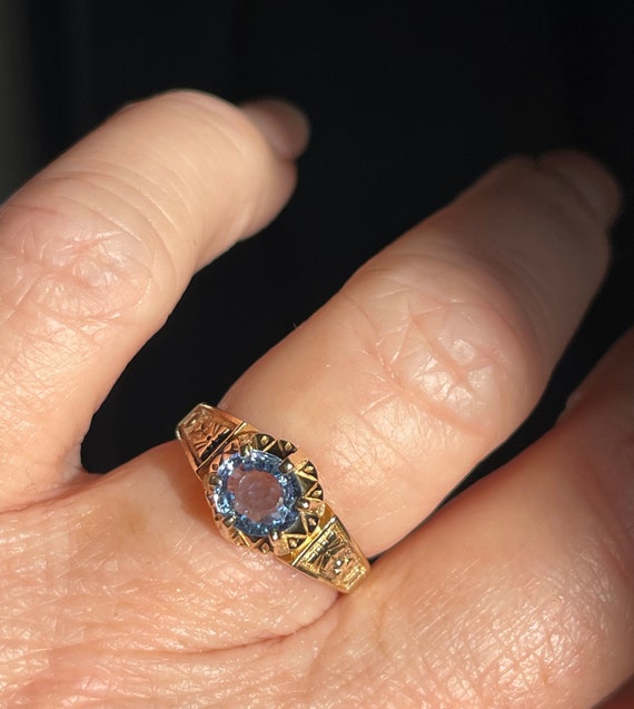 Sapphire Ring 14k One Carat Ceylon Blue Sapphire … - image 8