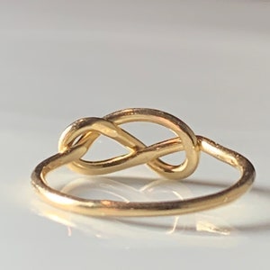 14k Infinity Knot Ring Vintage Hand Wrought Ring Love Knot Ring Romantic Gift for Her Cabin Core Aesthetic Cabincore image 8