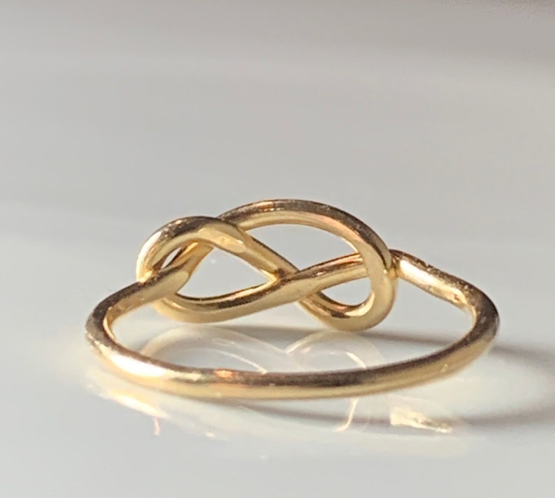 14k Infinity Knot Ring Vintage Hand Wrought Ring Love Knot Ring Romantic Gift for Her Cabin Core Aesthetic Cabincore image 8