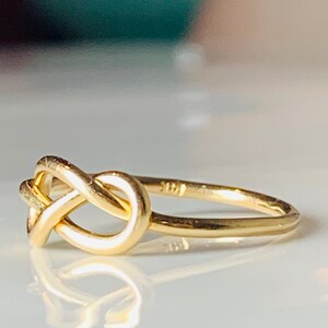 14k Infinity Knot Ring Vintage Hand Wrought Ring Love Knot Ring Romantic Gift for Her Cabin Core Aesthetic Cabincore image 2