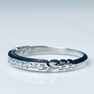 SOLD to H on layaway 4th of 5 pymts Platinum Diamond Wedding Ring Platinum Orange Blossom Old European Cut Diamond 1920s Antique Art Deco