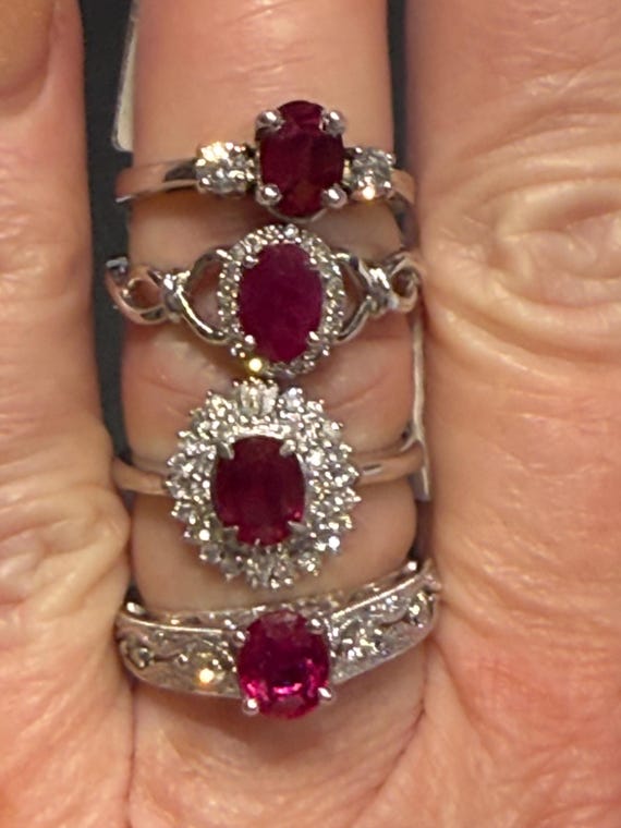 Ruby Ring Platinum Diamond Ruby Ring Vintage Enga… - image 10