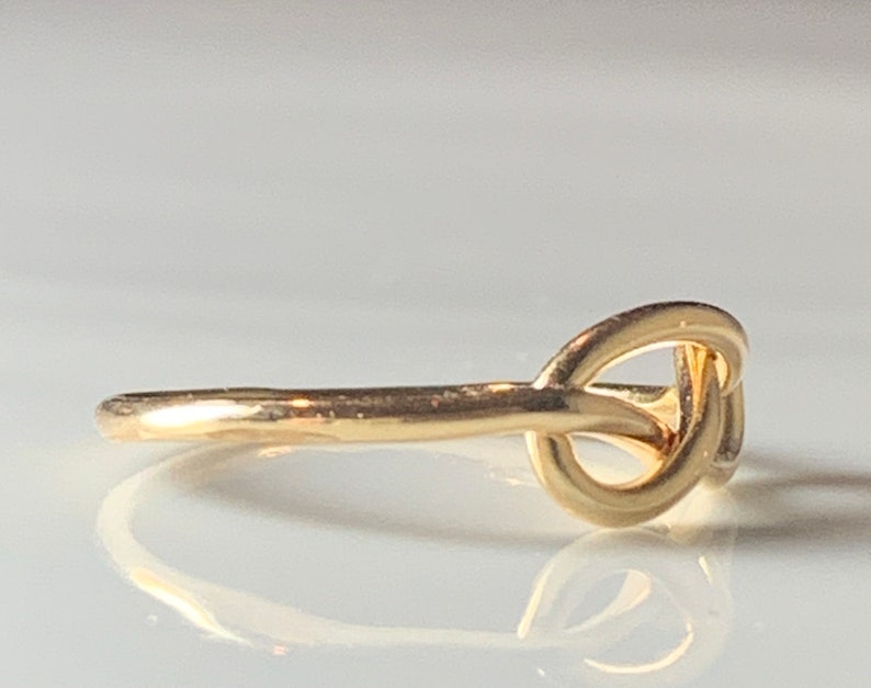 14k Infinity Knot Ring Vintage Hand Wrought Ring Love Knot Ring Romantic Gift for Her Cabin Core Aesthetic Cabincore image 6