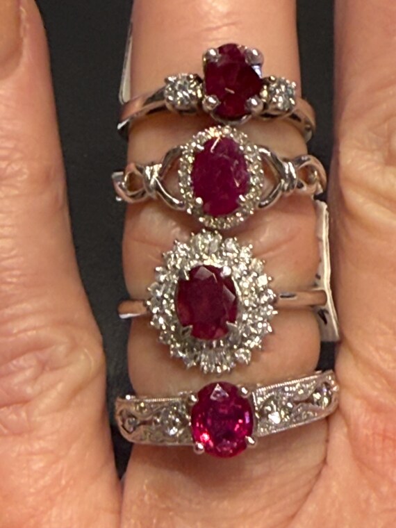 Ruby Ring 14K Ruby Engagement Ring 14K Ruby Diamo… - image 10
