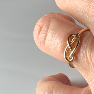 14k Infinity Knot Ring Vintage Hand Wrought Ring Love Knot Ring Romantic Gift for Her Cabin Core Aesthetic Cabincore image 7