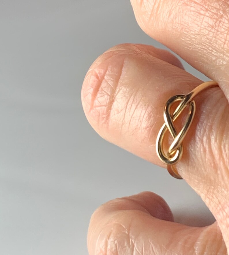 14k Infinity Knot Ring Vintage Hand Wrought Ring Love Knot Ring Romantic Gift for Her Cabin Core Aesthetic Cabincore image 7