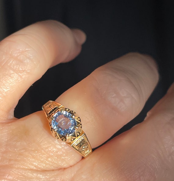 Sapphire Ring 14k One Carat Ceylon Blue Sapphire … - image 5