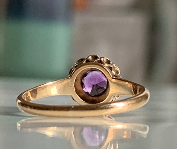 Amethyst Seed Pearl Ring 14K Victorian Ring Pearl… - image 6