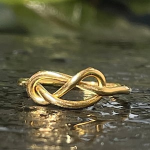 14k Infinity Knot Ring Vintage Hand Wrought Ring Love Knot Ring Romantic Gift for Her Cabin Core Aesthetic Cabincore image 1