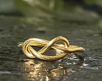 14k Infinity Knot Ring Vintage Hand Wrought Ring Love Knot Ring Romantic Gift for Her Cabin Core Aesthetic Cabincore