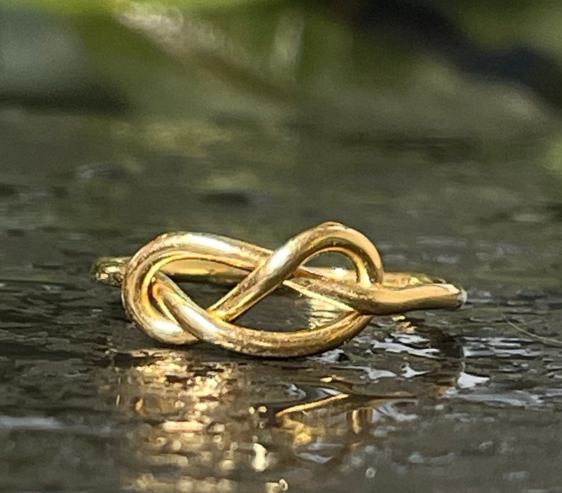 14k Infinity Knot Ring Vintage Hand Wrought Ring Love Knot Ring Romantic Gift for Her Cabin Core Aesthetic Cabincore image 1