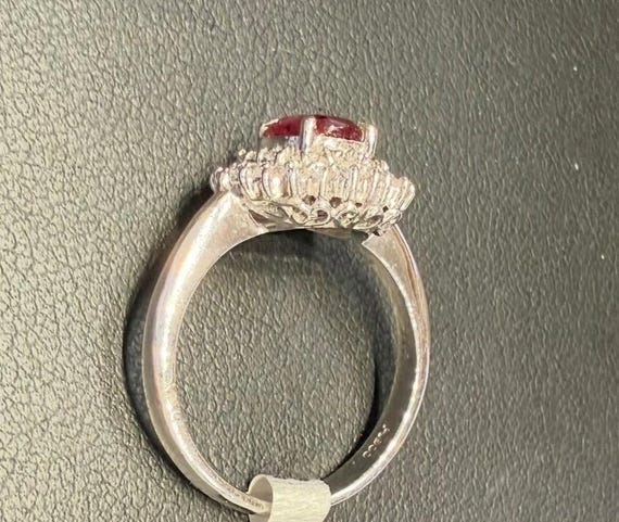 Ruby Ring Platinum Diamond Ruby Ring Vintage Enga… - image 9