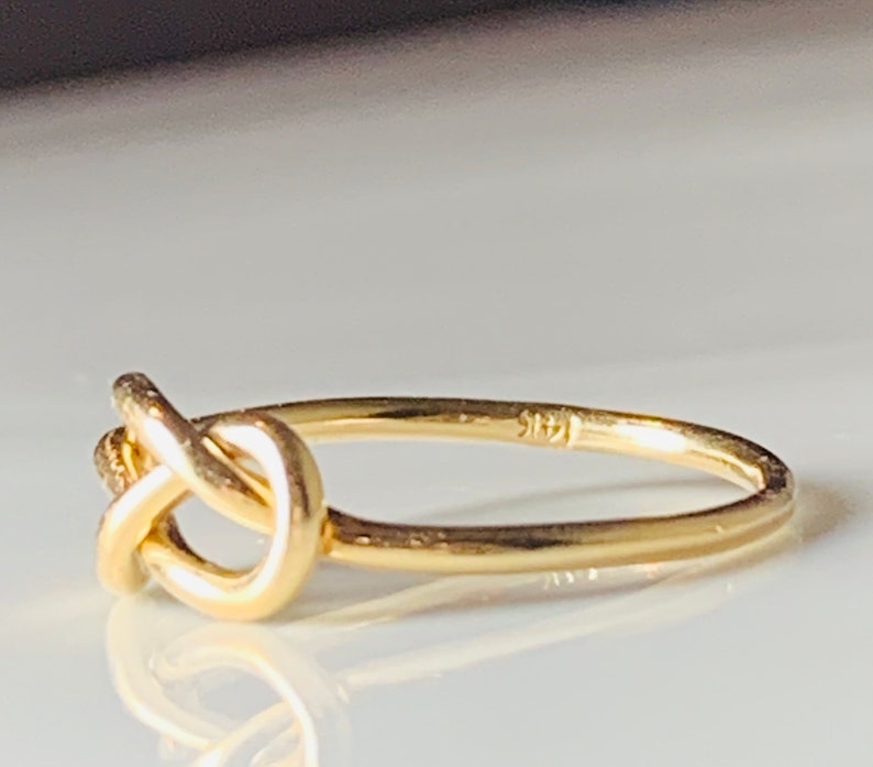 14k Infinity Knot Ring Vintage Hand Wrought Ring Love Knot Ring Romantic Gift for Her Cabin Core Aesthetic Cabincore image 9