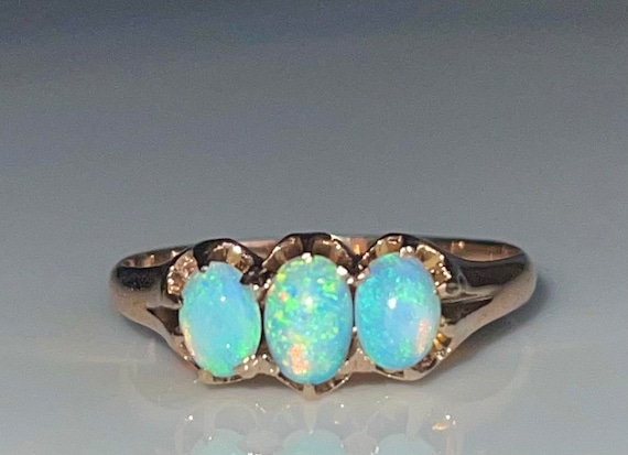 Opal Ring Australian Opal Victorian Ring 1800s En… - image 8