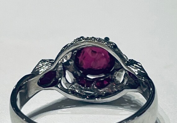 Ruby Ring 14K White Gold Ruby Engagement Ring Dia… - image 8