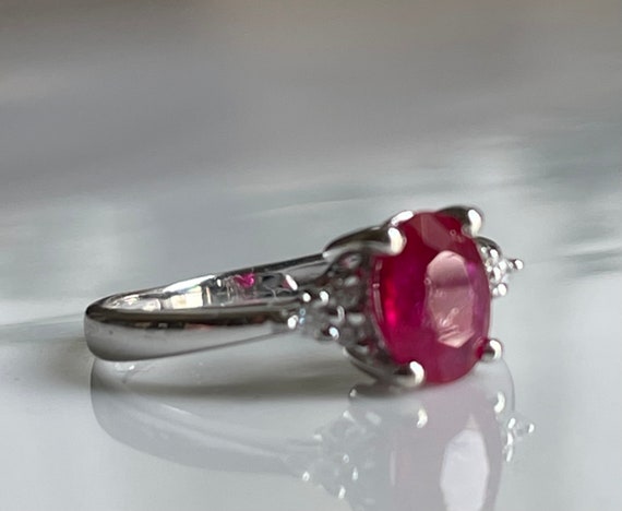 Ruby Engagement Ring Diamond Natural Ruby Ring 14… - image 10