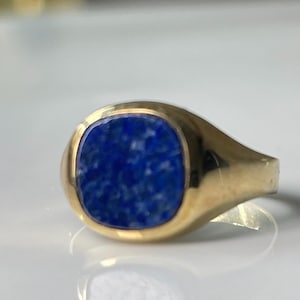 Lapis Lazuli Ring 14K Yellow Gold Natural Lapis 2.5 Ct Ring Engagement Ring Midcentury Ring Vintage Something Blue Pinky Ring