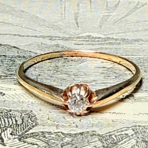 Antique Diamond Ring Mine Cut Diamond Engagement Ring Vintage Mine Cut Diamond Ring 1800s Victorian Ring Buttercup Wedding Gift Jewelry