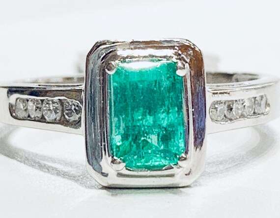 Emerald Ring Platinum Diamond Emerald Engagement R