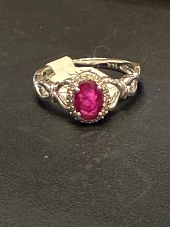 Ruby Ring 14K Ruby Engagement Ring 14K Ruby Diamo… - image 9