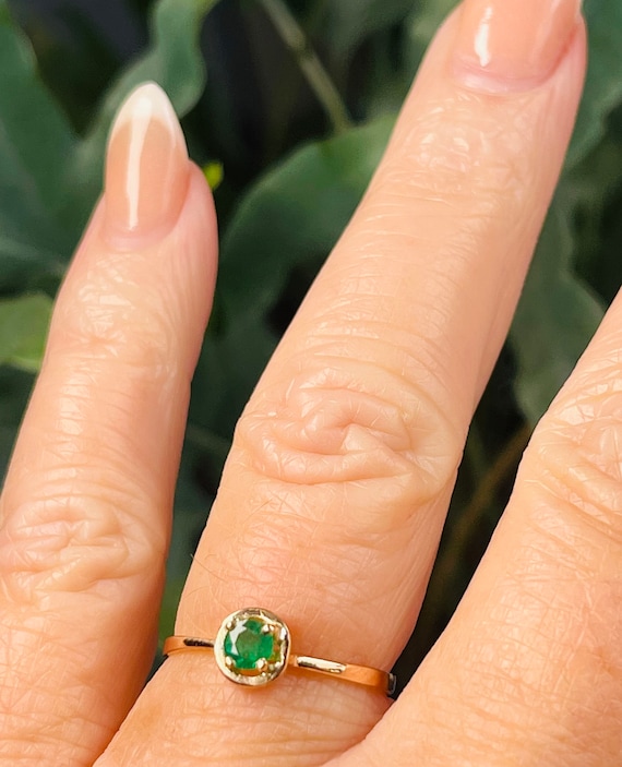 Emerald Ring 18K Colombian Emerald Ring Emerald R… - image 9
