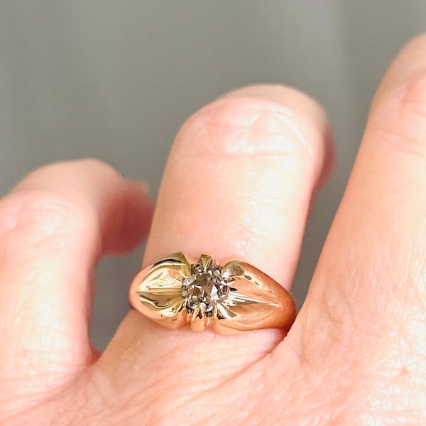 Pink Diamond Ring 14k Yellow Gold .70 Carat Natural Pink Diamond Engagement Ring Antique Victorian Ring 1800s Aesthetic Gift for Her