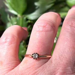 Mine Cut Diamond Engagement Ring Vintage Antique Mine Cut Diamond Ring 1800s Victorian Ring Buttercup Wedding Gift for Her Antique Jewelry