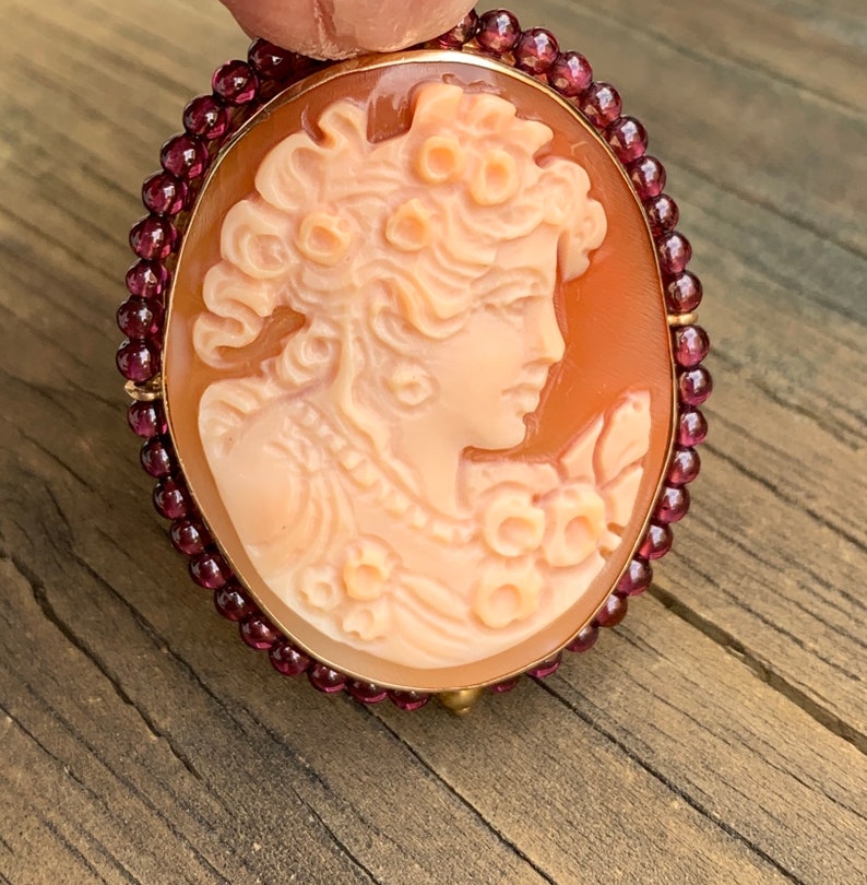 Italian 14K Cameo Pendant 14K Gold Large Hand Carved Genuine Etsy