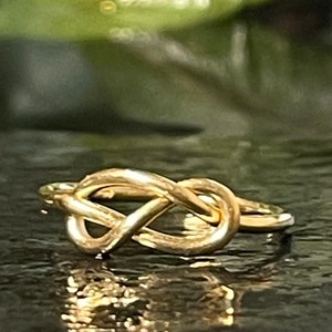 14k Infinity Knot Ring Vintage Hand Wrought Ring Love Knot Ring Romantic Gift for Her Cabin Core Aesthetic Cabincore image 10