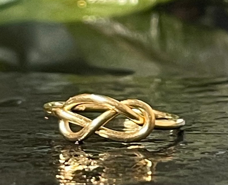14k Infinity Knot Ring Vintage Hand Wrought Ring Love Knot Ring Romantic Gift for Her Cabin Core Aesthetic Cabincore image 10