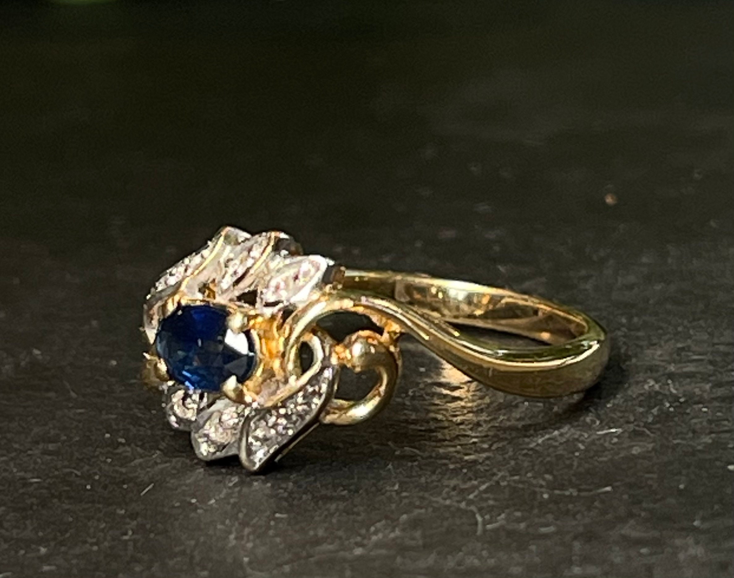 14k サファイア　指輪 サファイアリング 14K ゴールド 本物のブルーサファイア