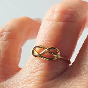 14k Infinity Knot Ring Vintage Hand Wrought Ring Love Knot Ring Romantic Gift for Her Cabin Core Aesthetic Cabincore image 3